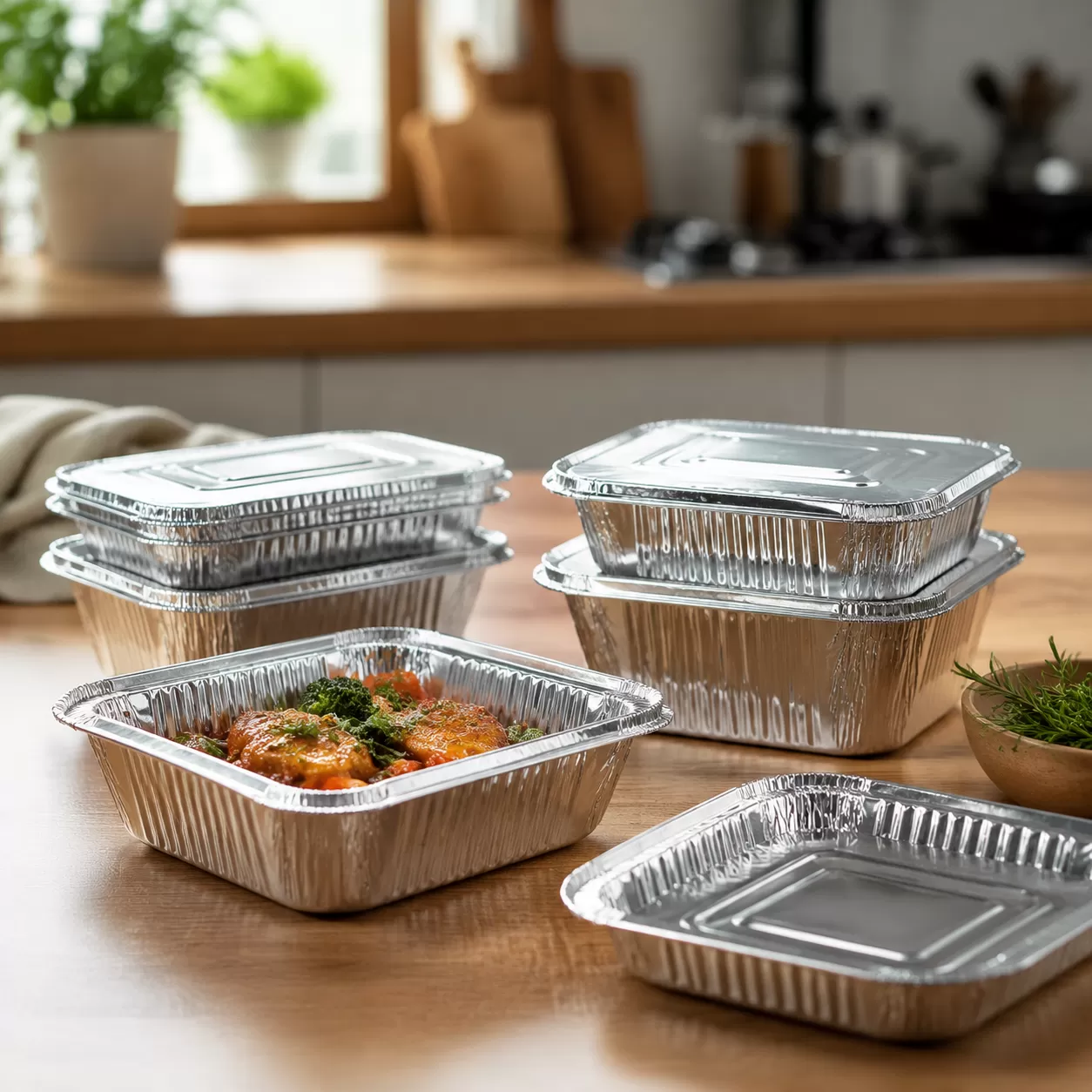 Reusable Disposable Foil Containers for Eco-Friendly Recycling