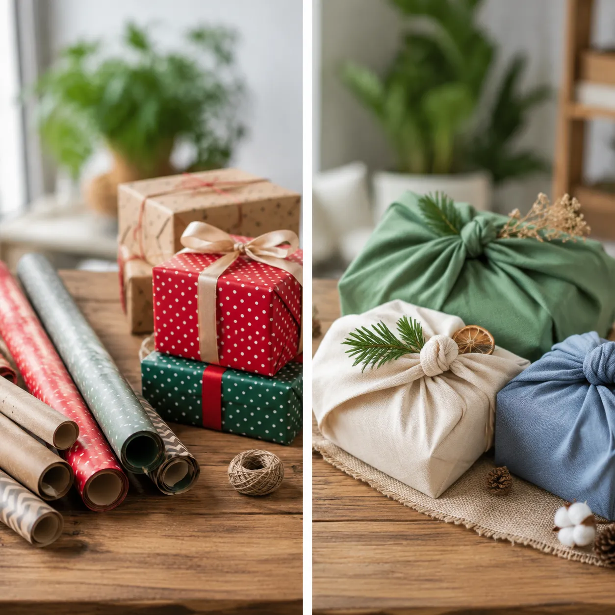 info-1-1 Wrapping Paper vs Reusable Fabric Packaging Comparison