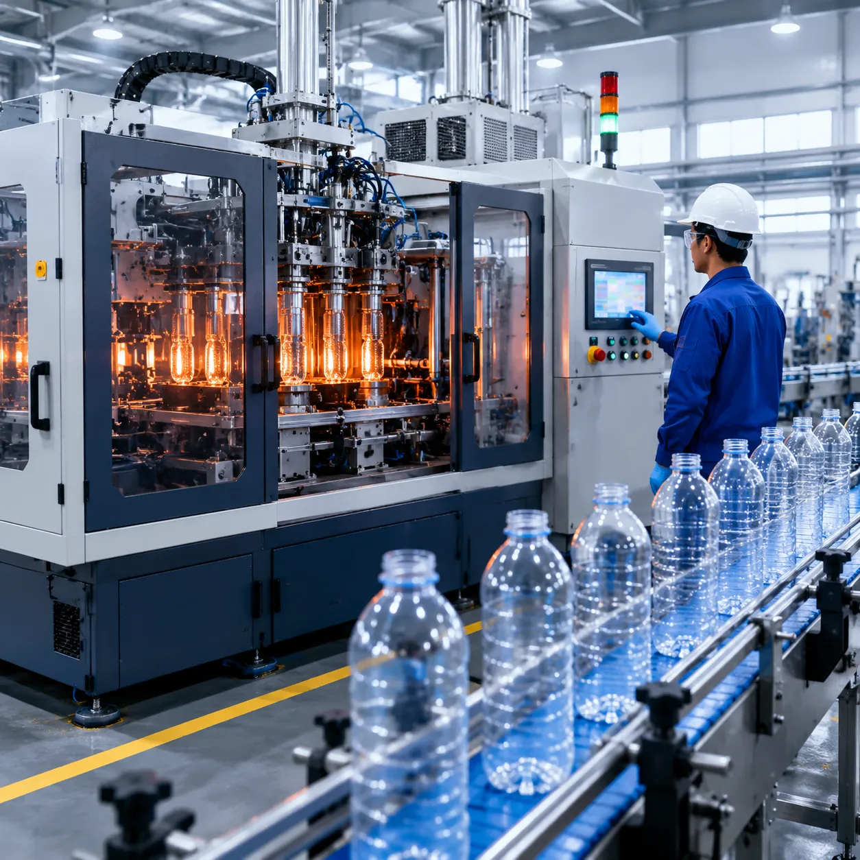 Automatic PET Stretch Blow Molding Machine Application