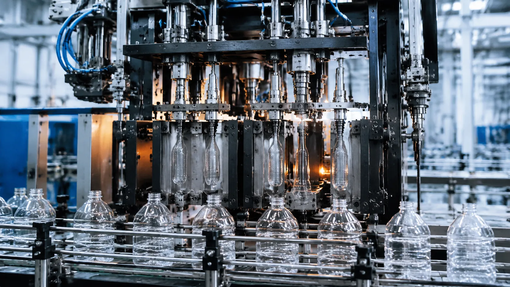 Efficient automatic blow molding.