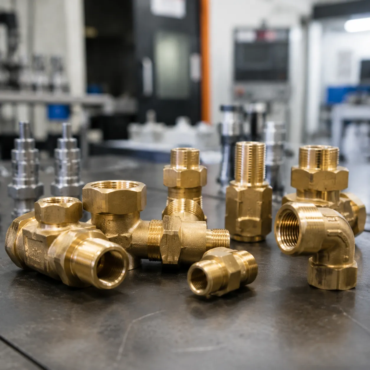 Conexões Hidráulicas e Pneumáticas de Latão CNC para Indústria 3 Conexões hidráulicas pneumáticas de latão para sistemas industriais CNC