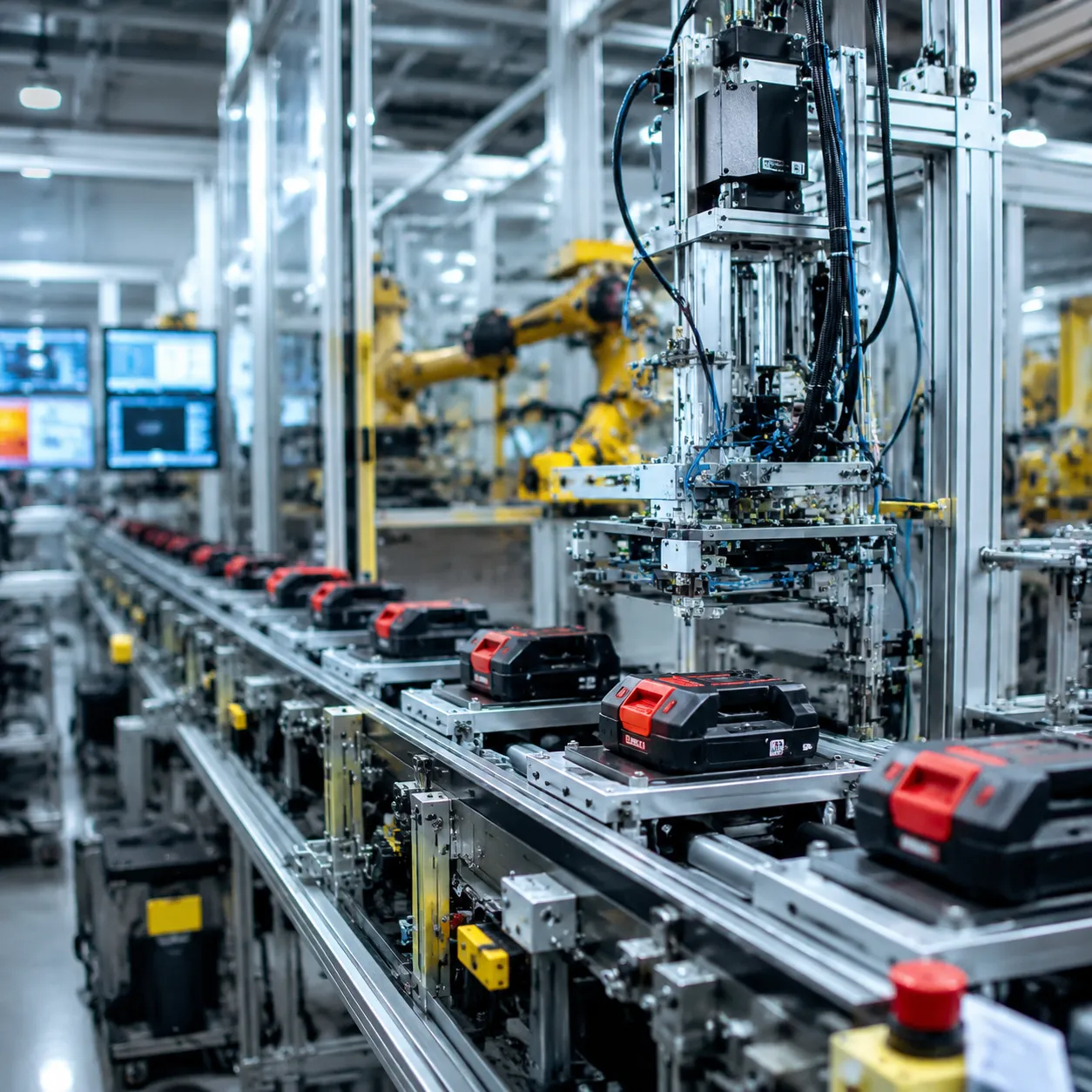 Automated Bosch BAT609 18V battery production