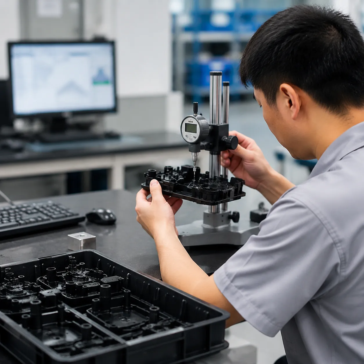 Injection molded product quality control metrology