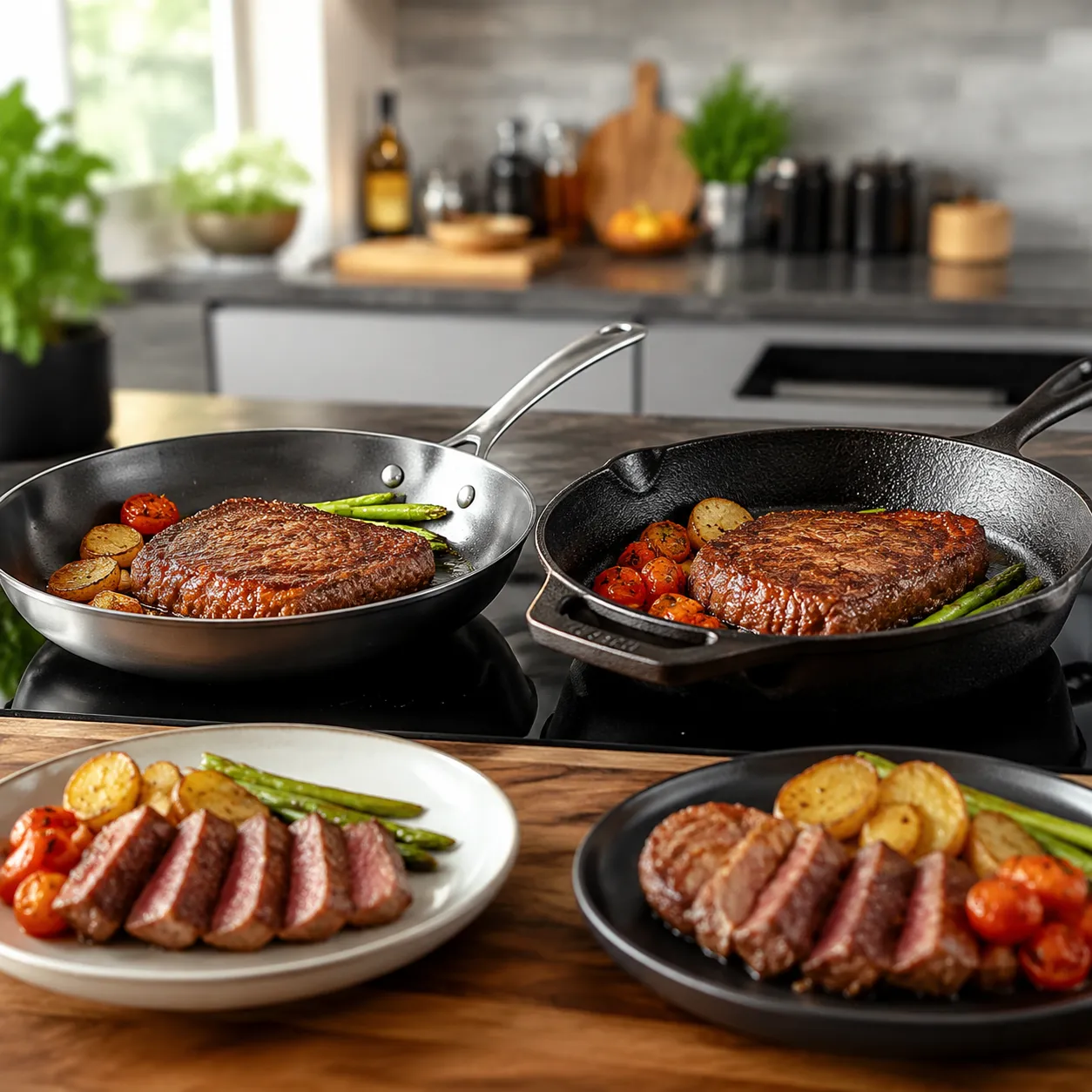 Carbon steel vs cast iron cooking style performance