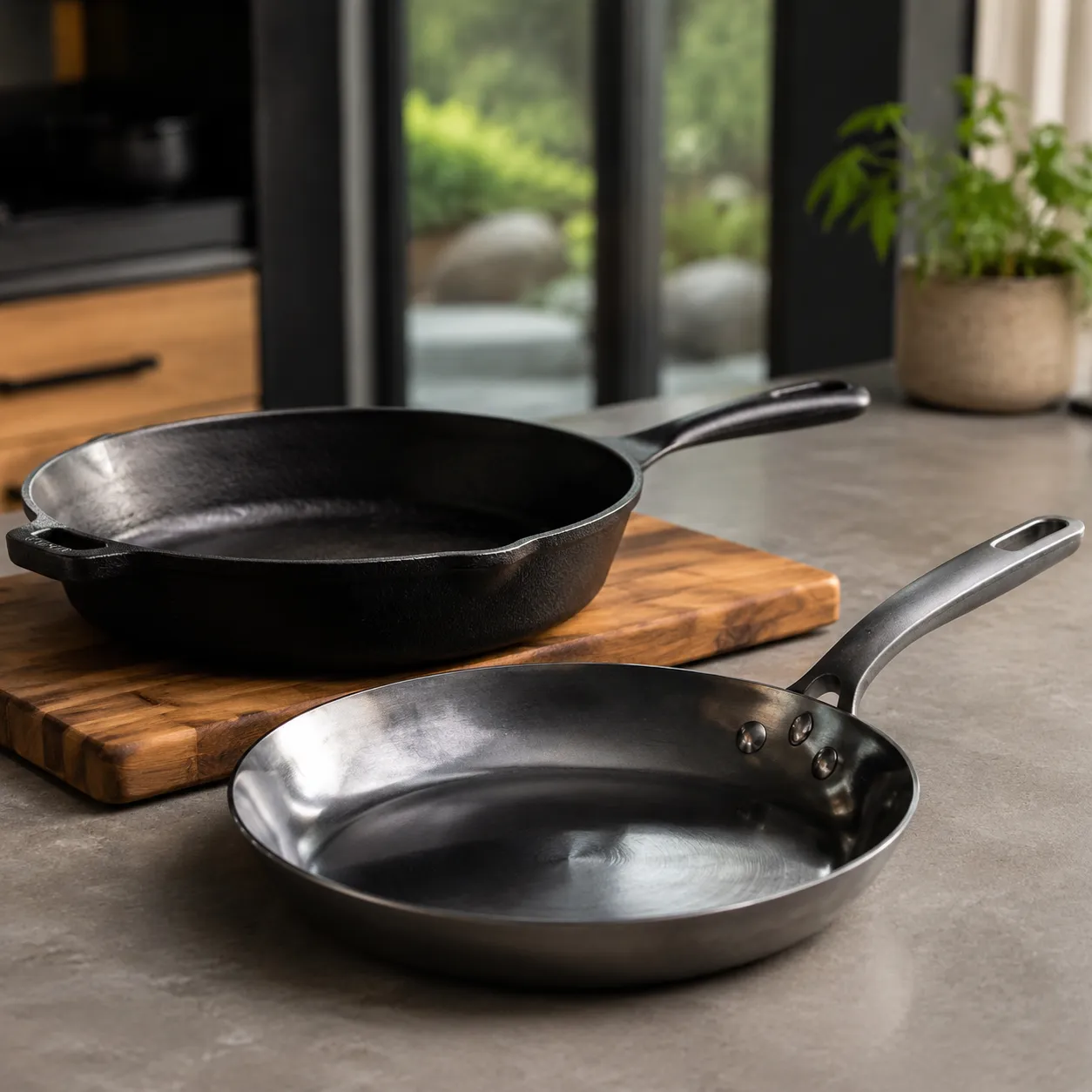 carbon steel vs cast iron cookware