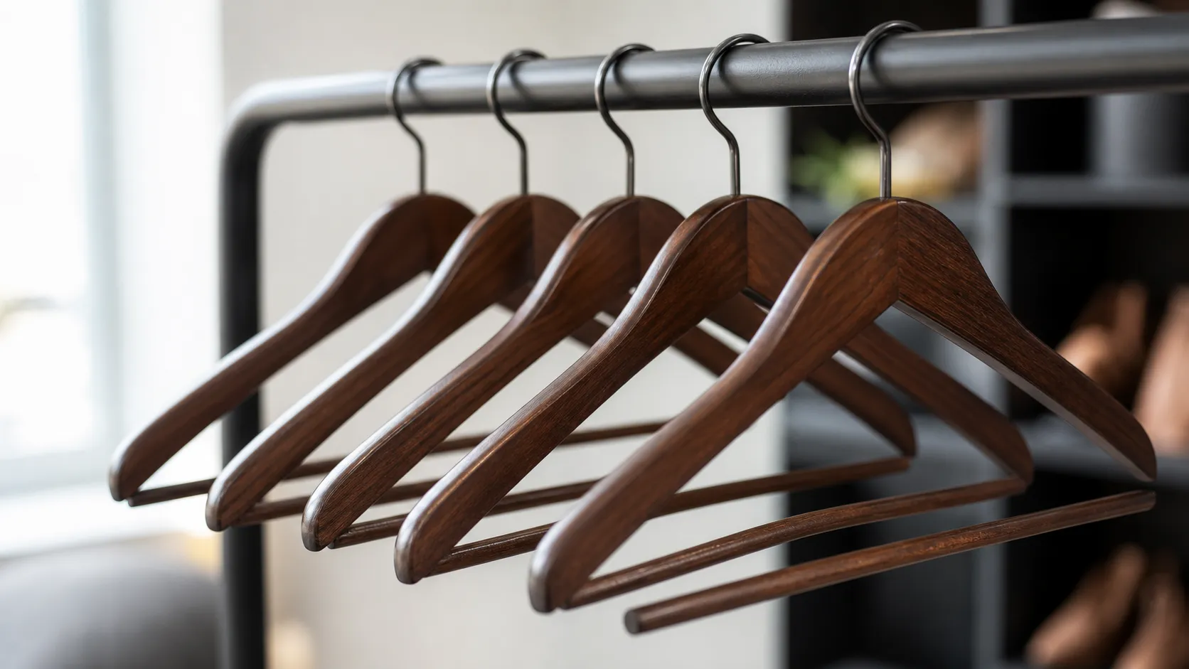 custom luxury wooden coat hangers