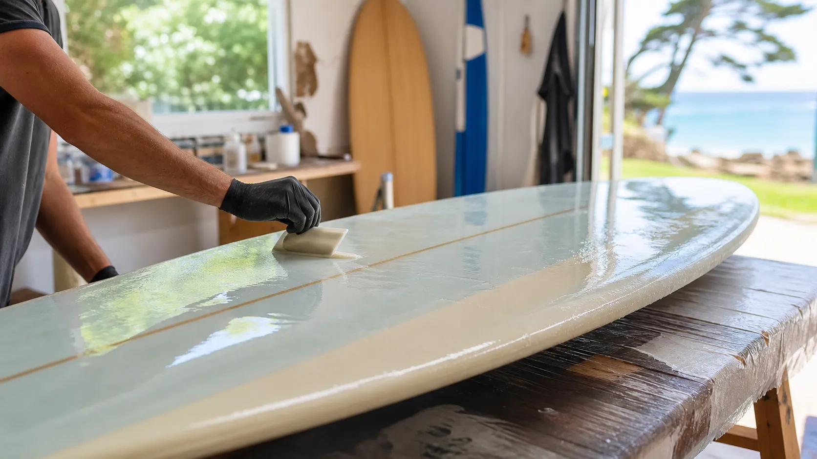 Surfboard Epoxy Resin Coating for Fiberglass and Composite