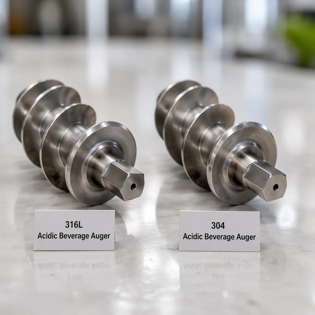 316L vs 304 acidic beverage auger screws