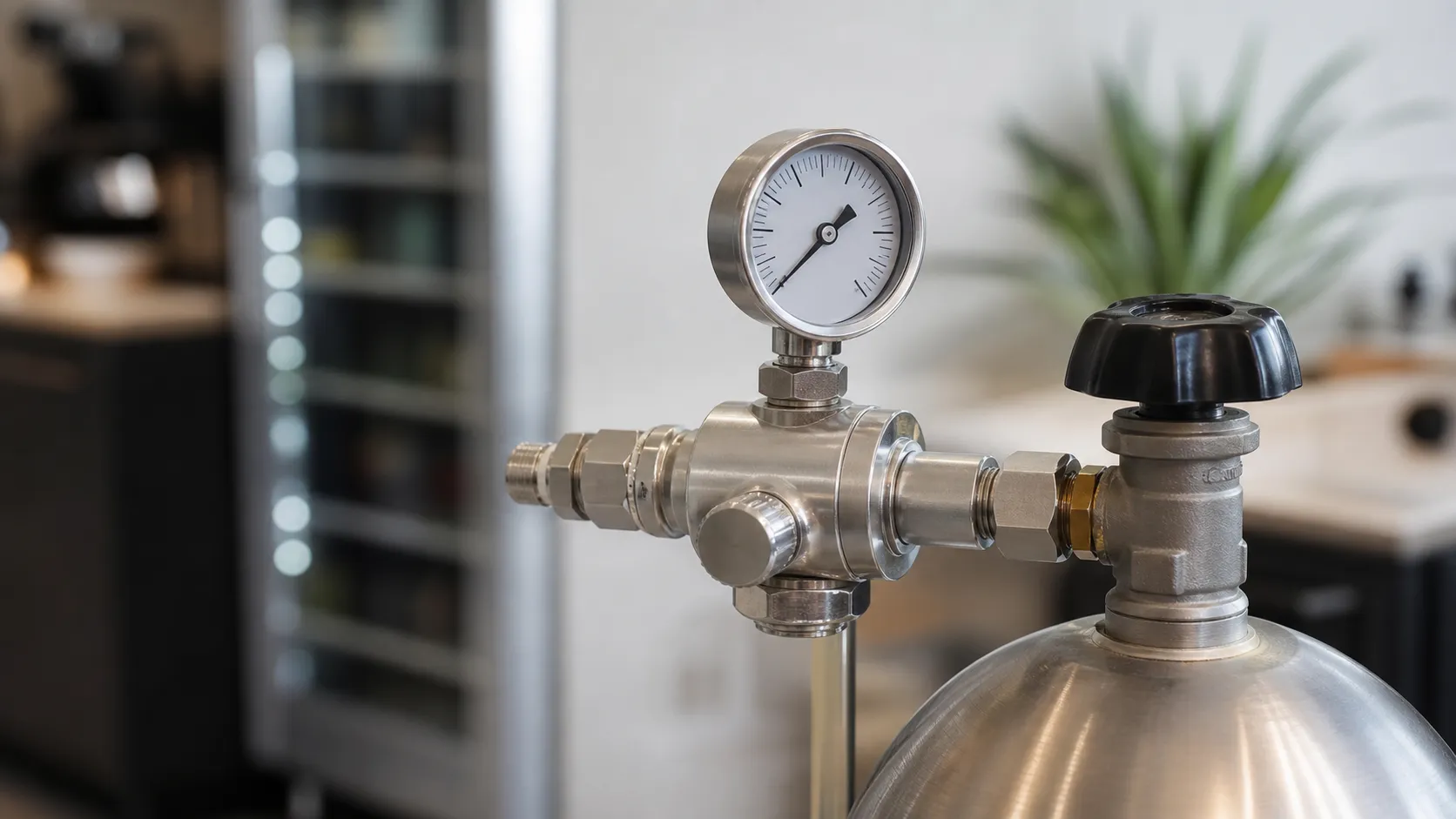 Precision CO2 carbonation pressure valve