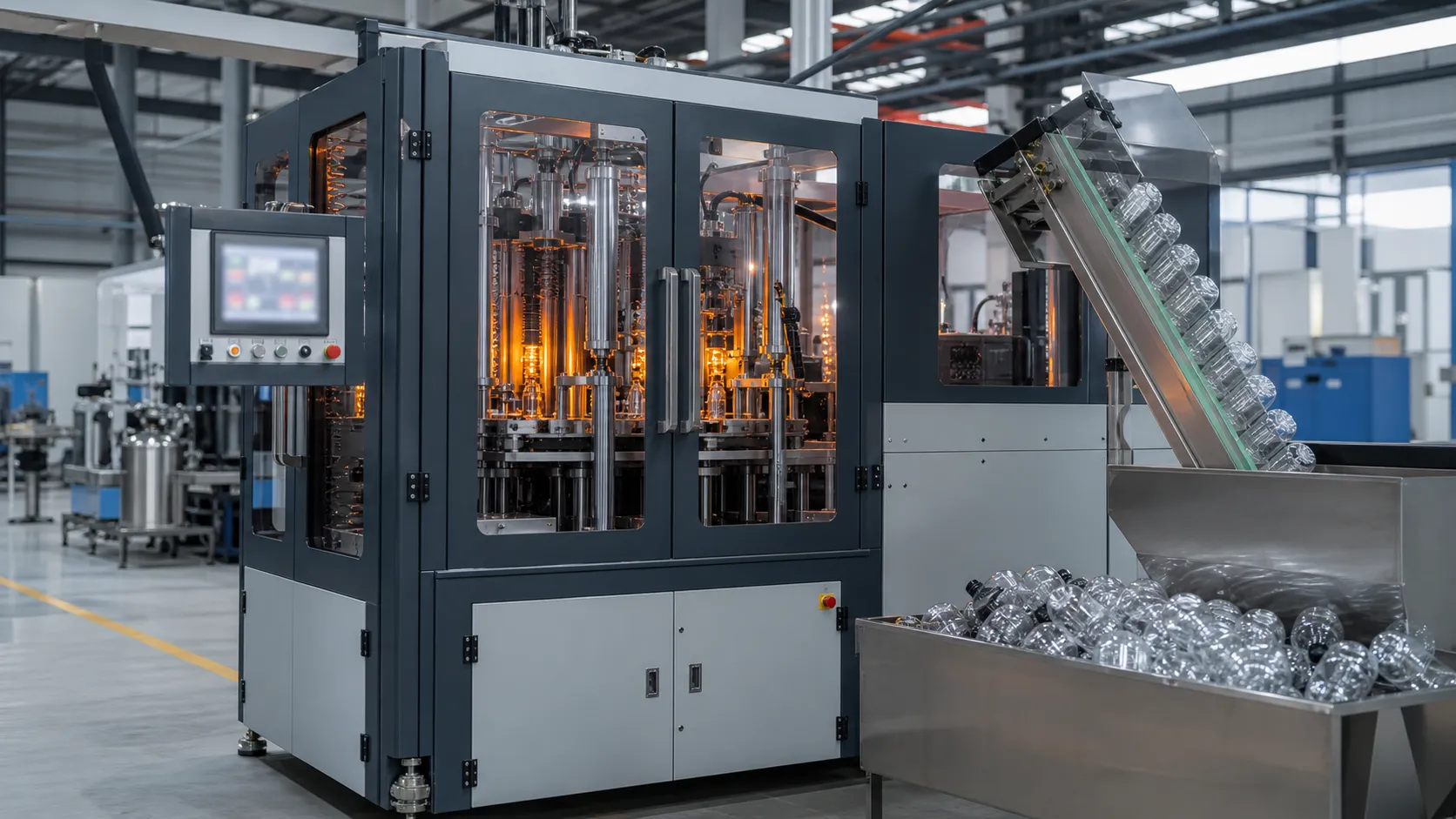 Halbautomatische Flaschenblasformmaschine