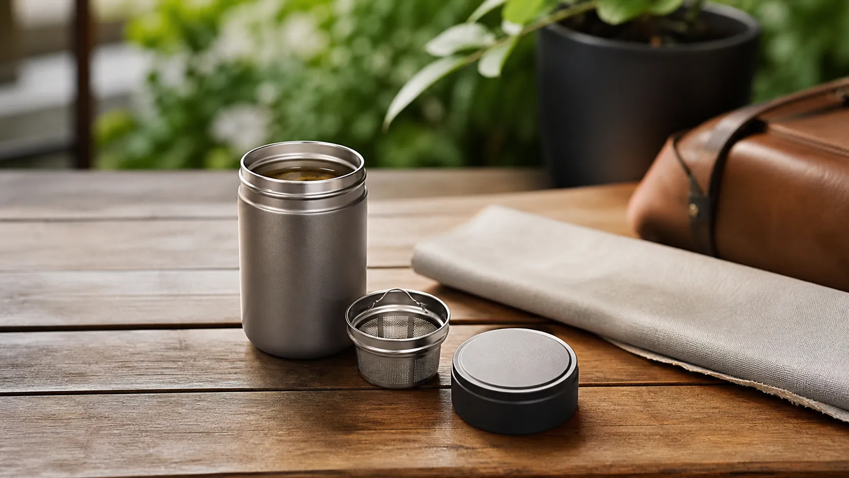 200ml Titanium Vacuum Tumbler with Tea Infuser