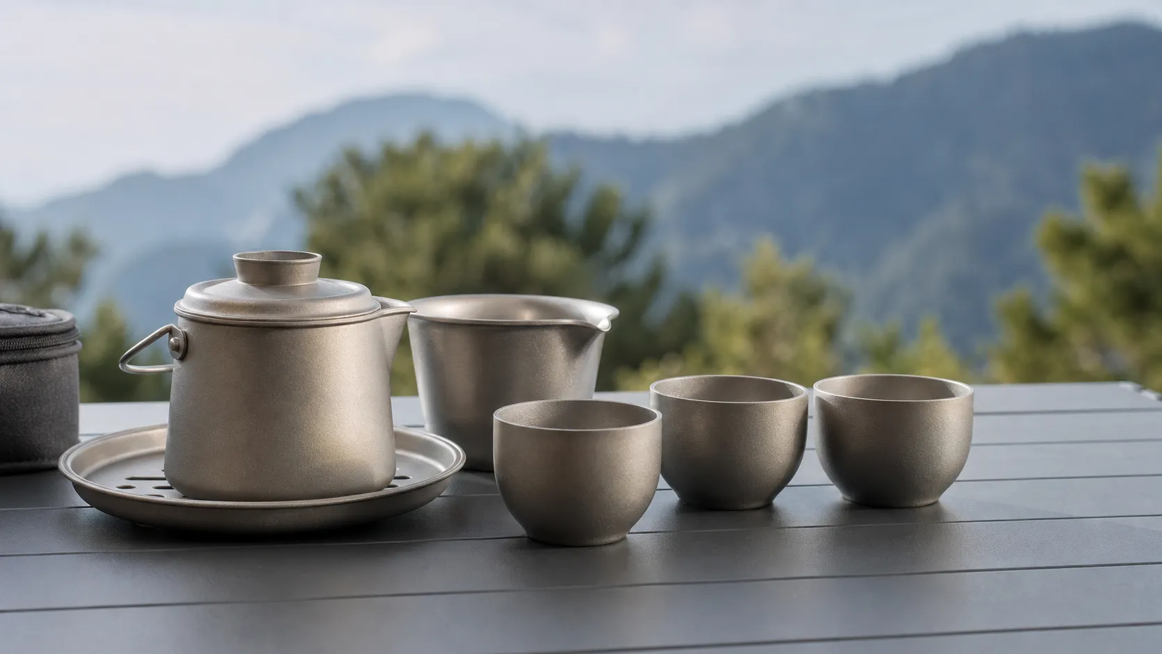 300ml Titanium Gongfu Tea Set for Camping