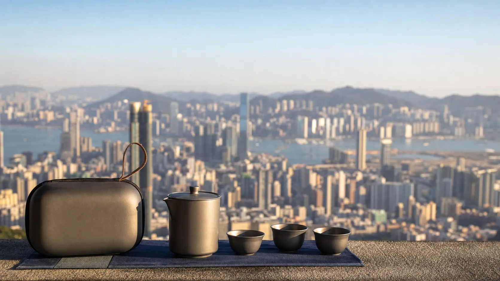 Custom 320ml Titanium Travel Tea Set Gift
