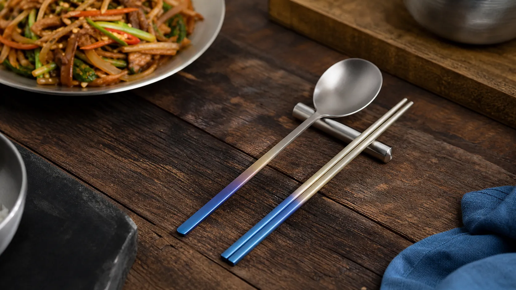 Custom Titanium Spoon & Chopsticks Sets