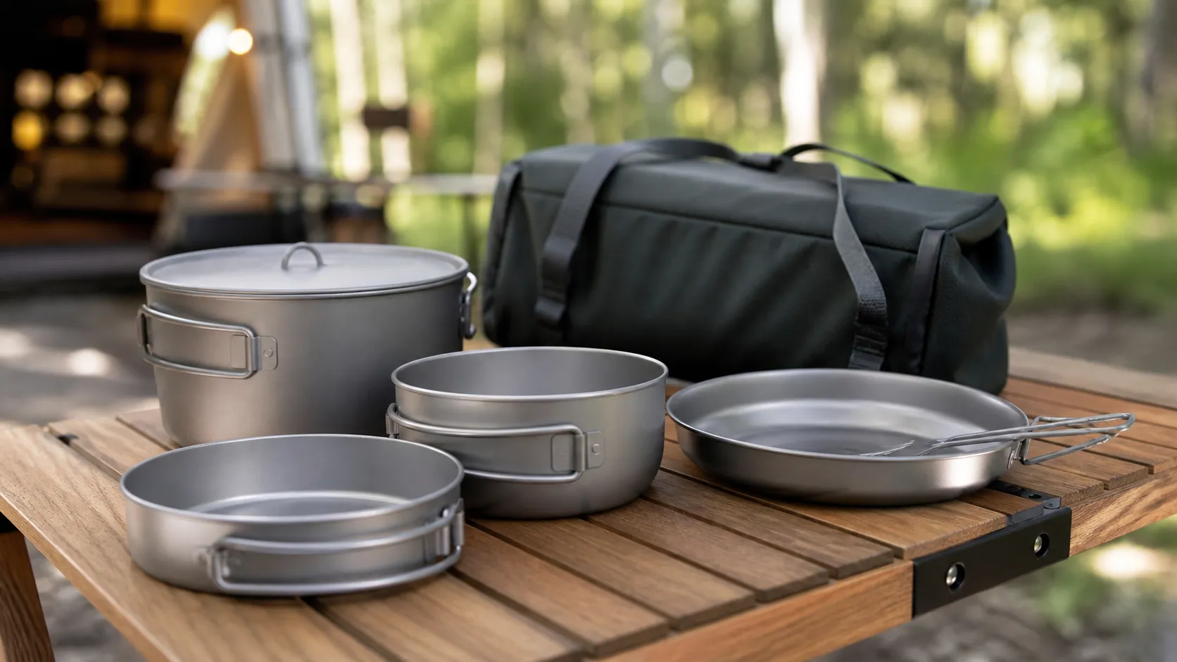 Foldable Titanium Dinnerware Nesting Set