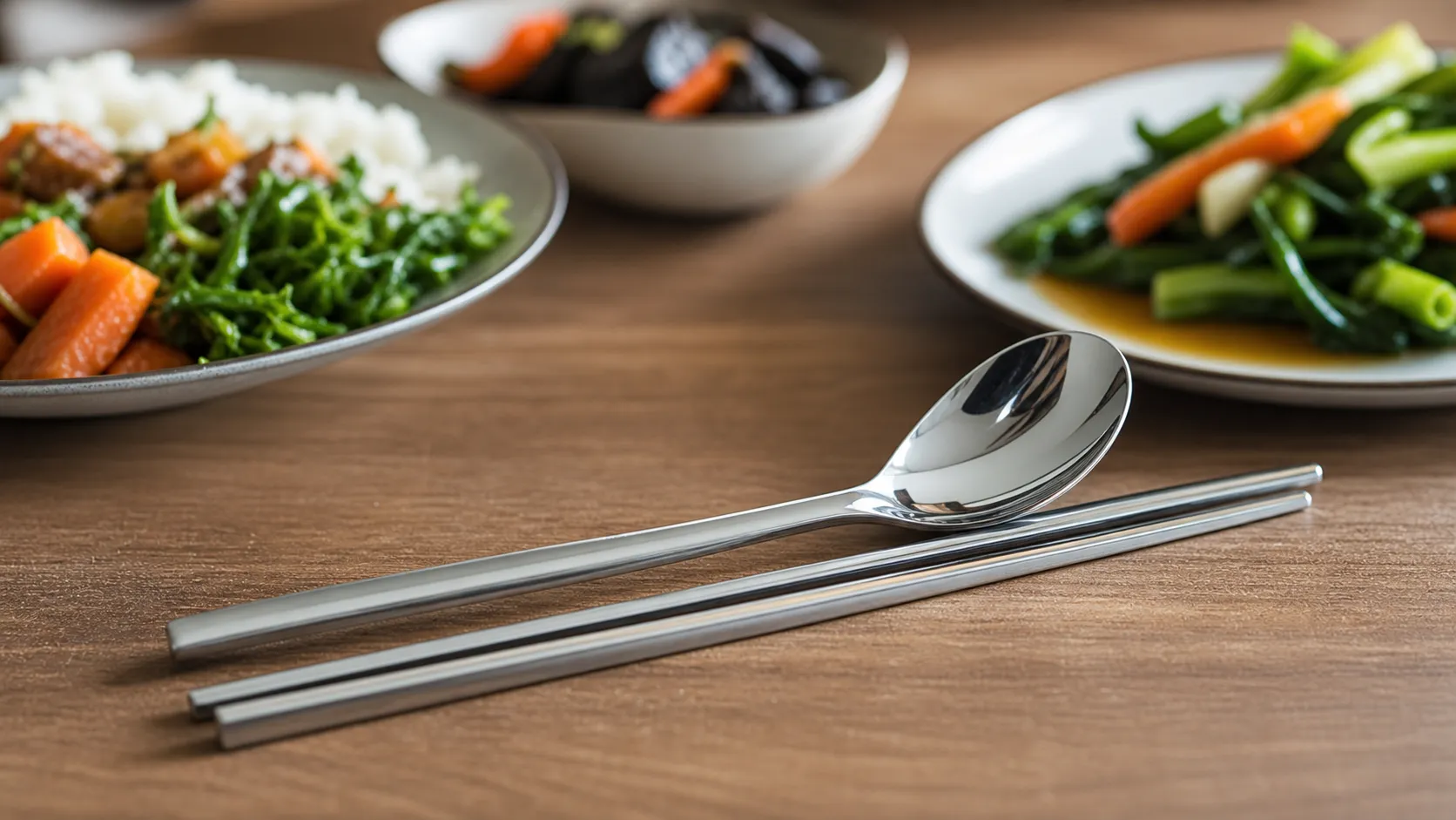 Mirror-Polished Titanium Spoon Chopsticks Set
