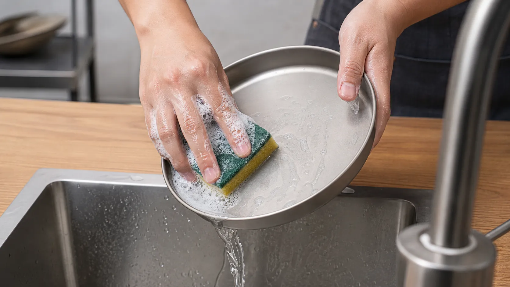 Pure Titanium Camping Plate Cleaning Care