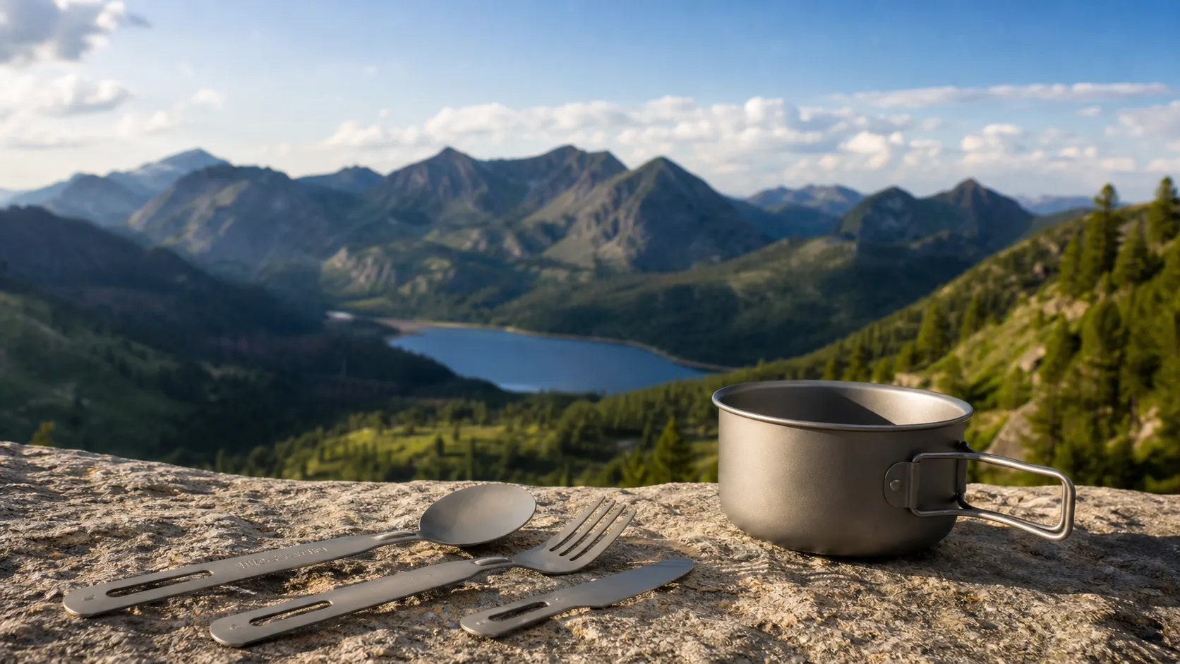 Pure Titanium Cutlery for Camping & Travel