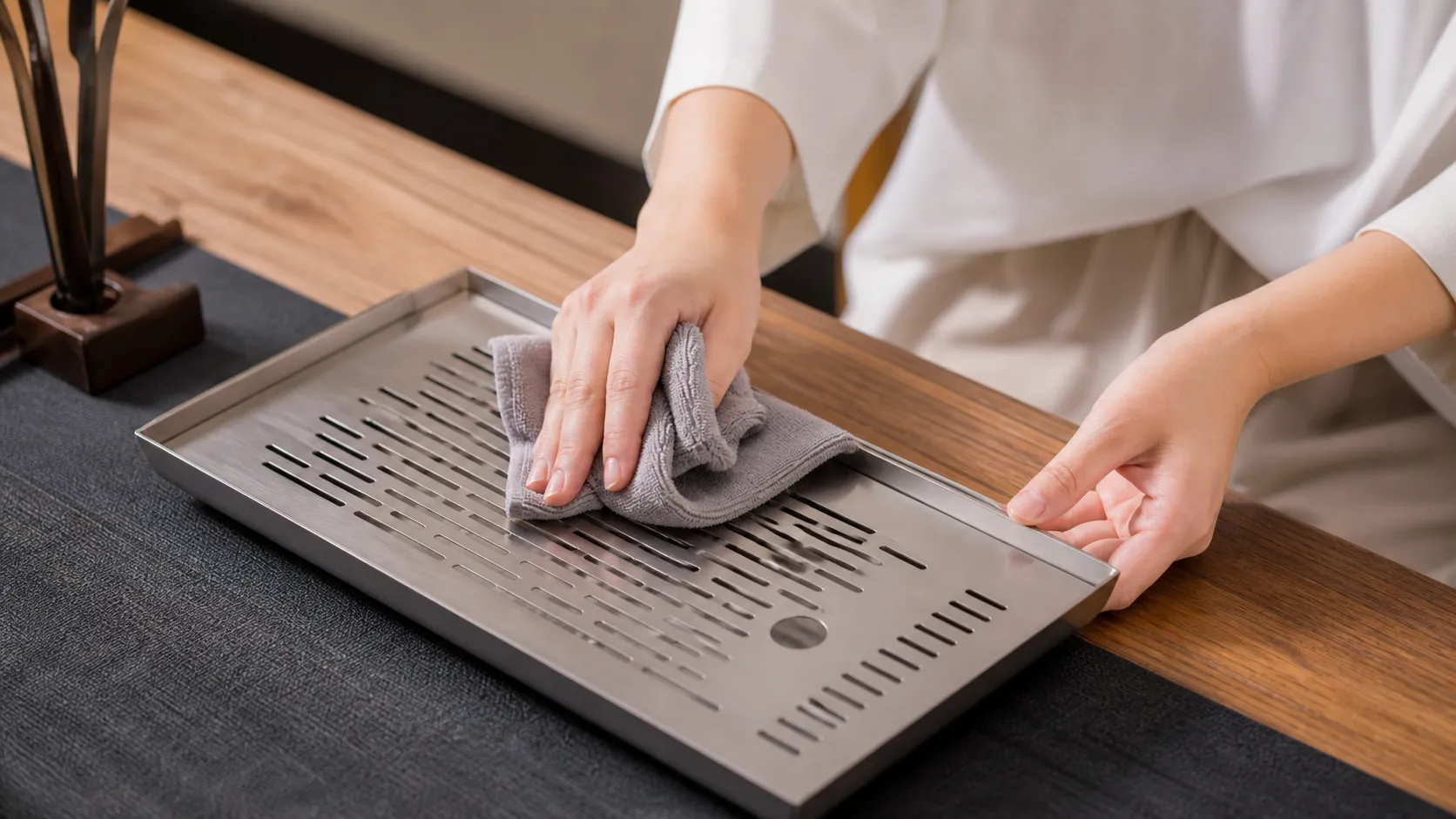 Pure Titanium Tea Tray Cleaning Care