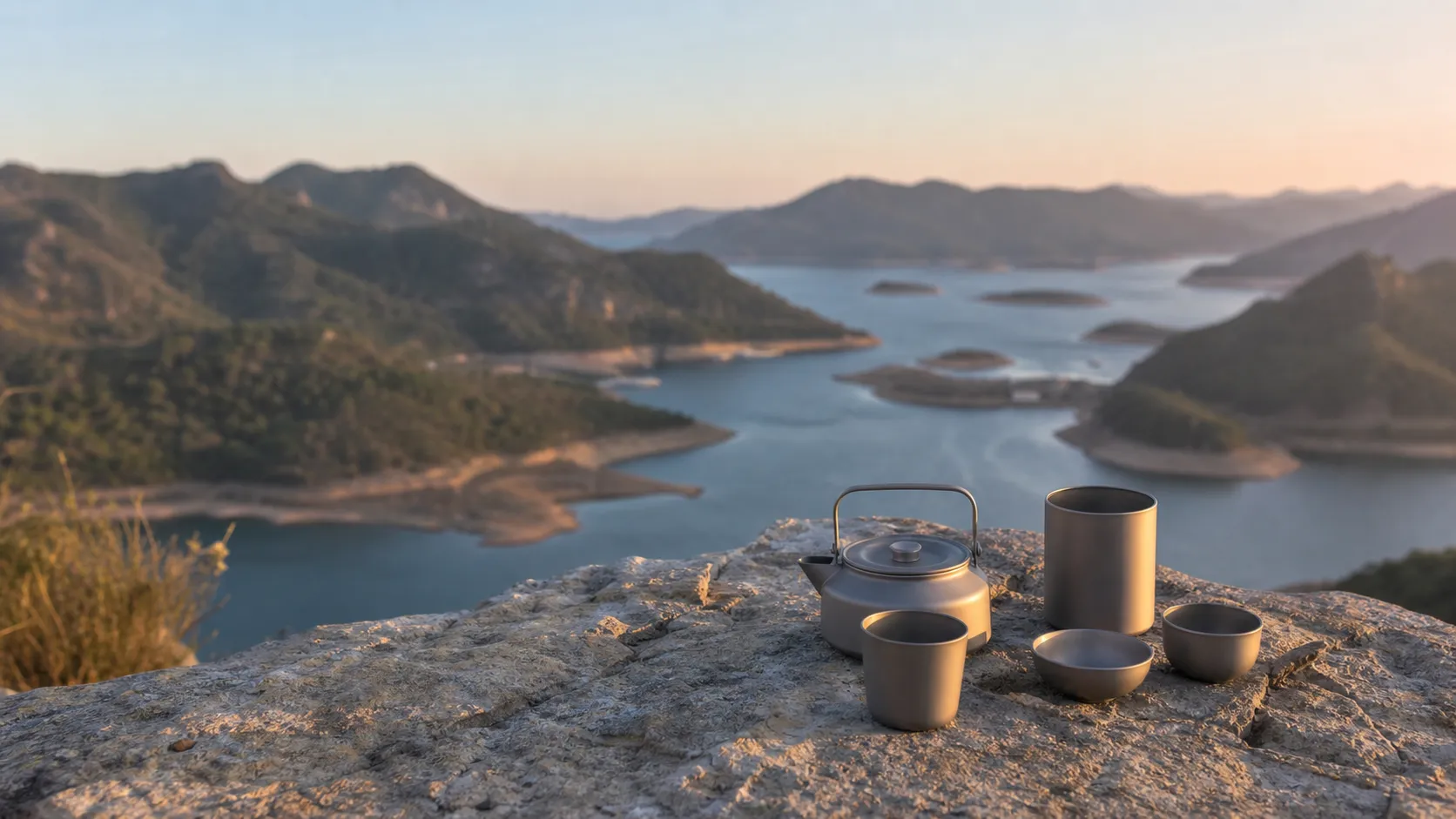 Pure Titanium Travel Tea Set for Camping