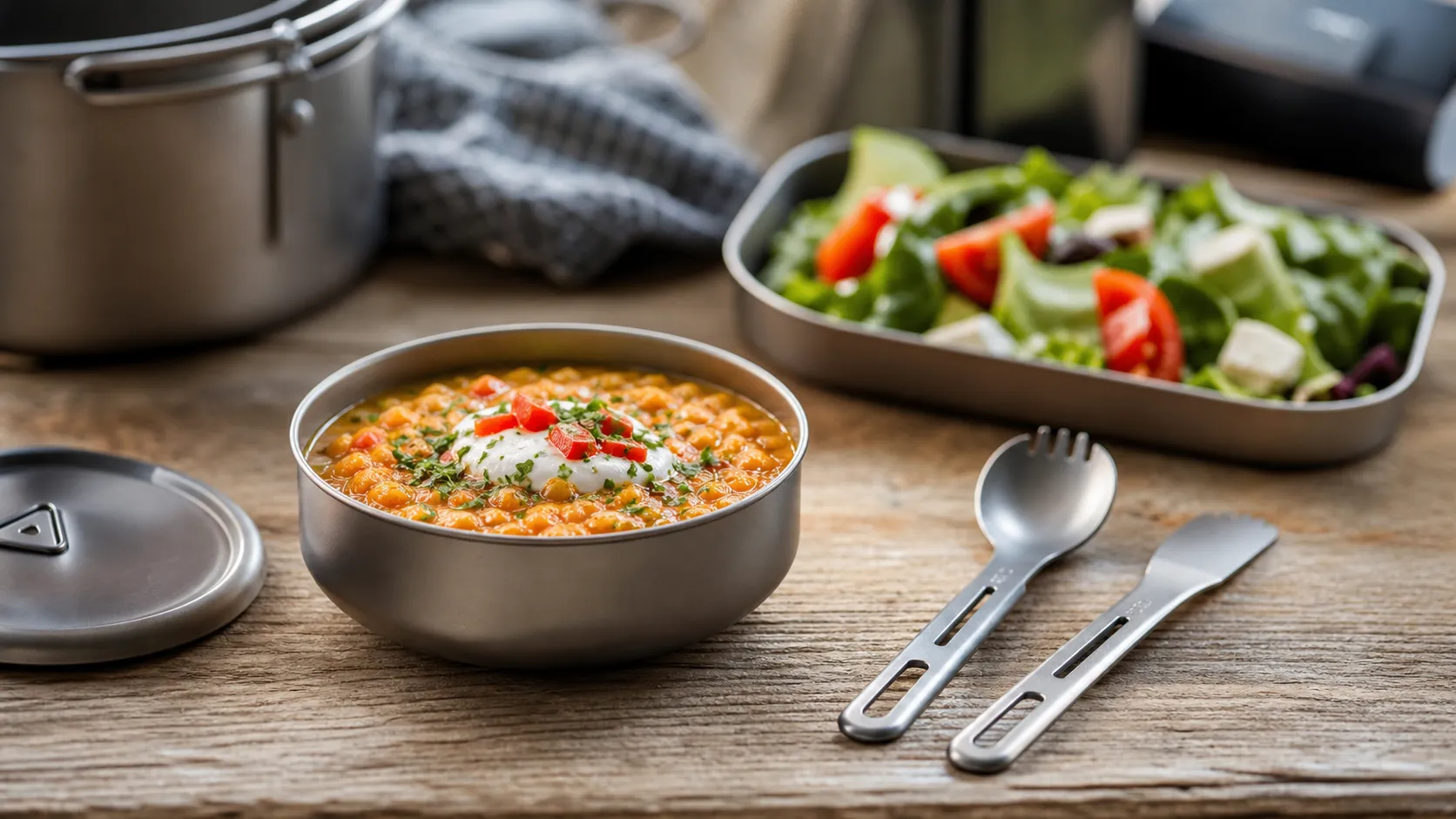 Titanium Cutlery for Camping Meal Kits