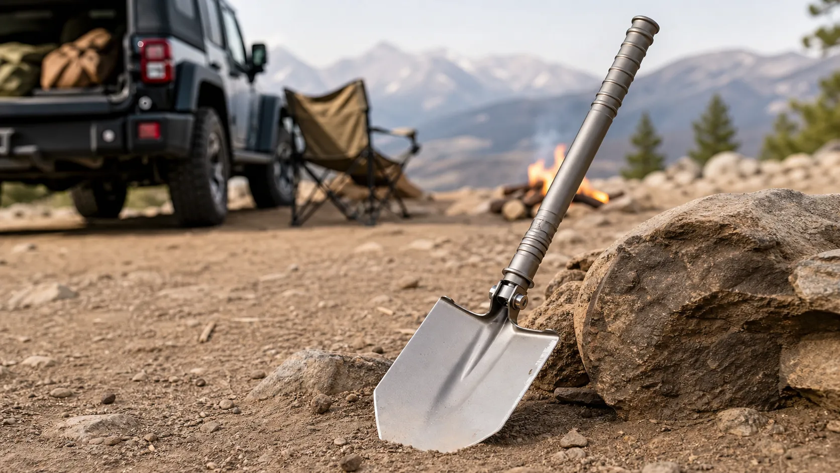 Titanium Survival Shovel for Hiking & Camping