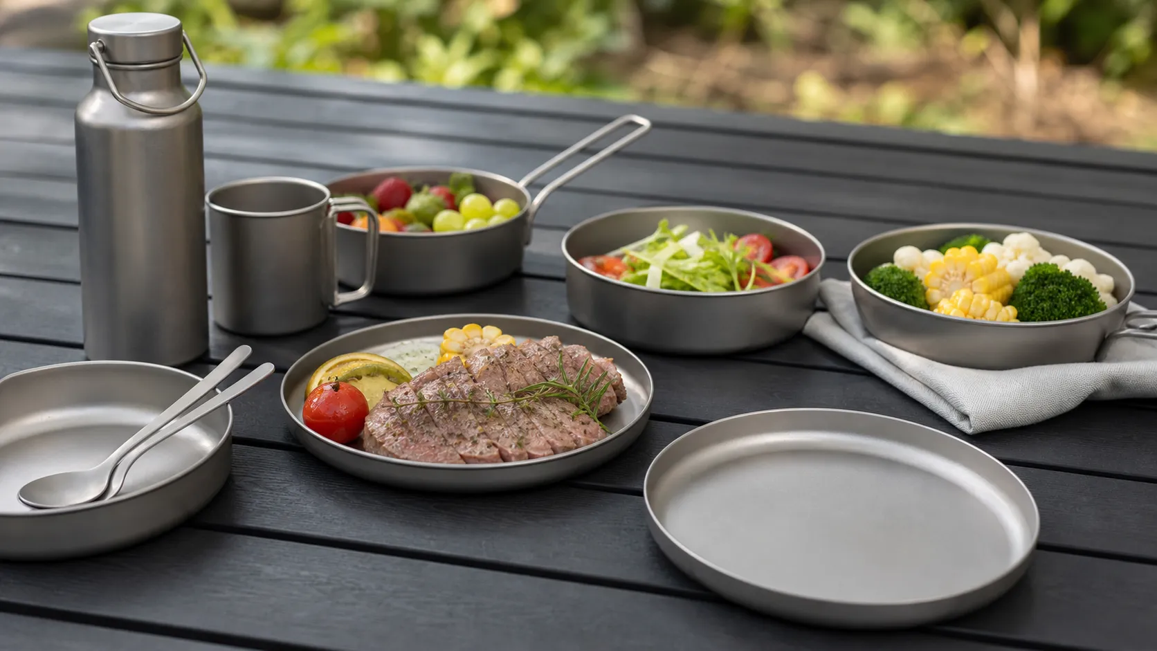 precision engineered titanium dinnerware