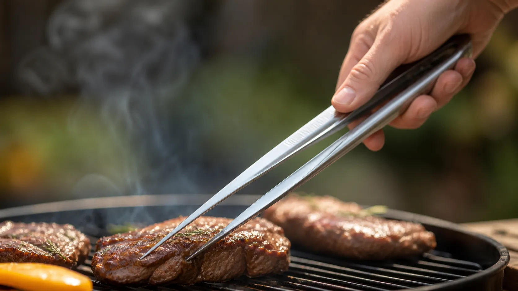 235mm Titanium Pointed Steak BBQ Tongs