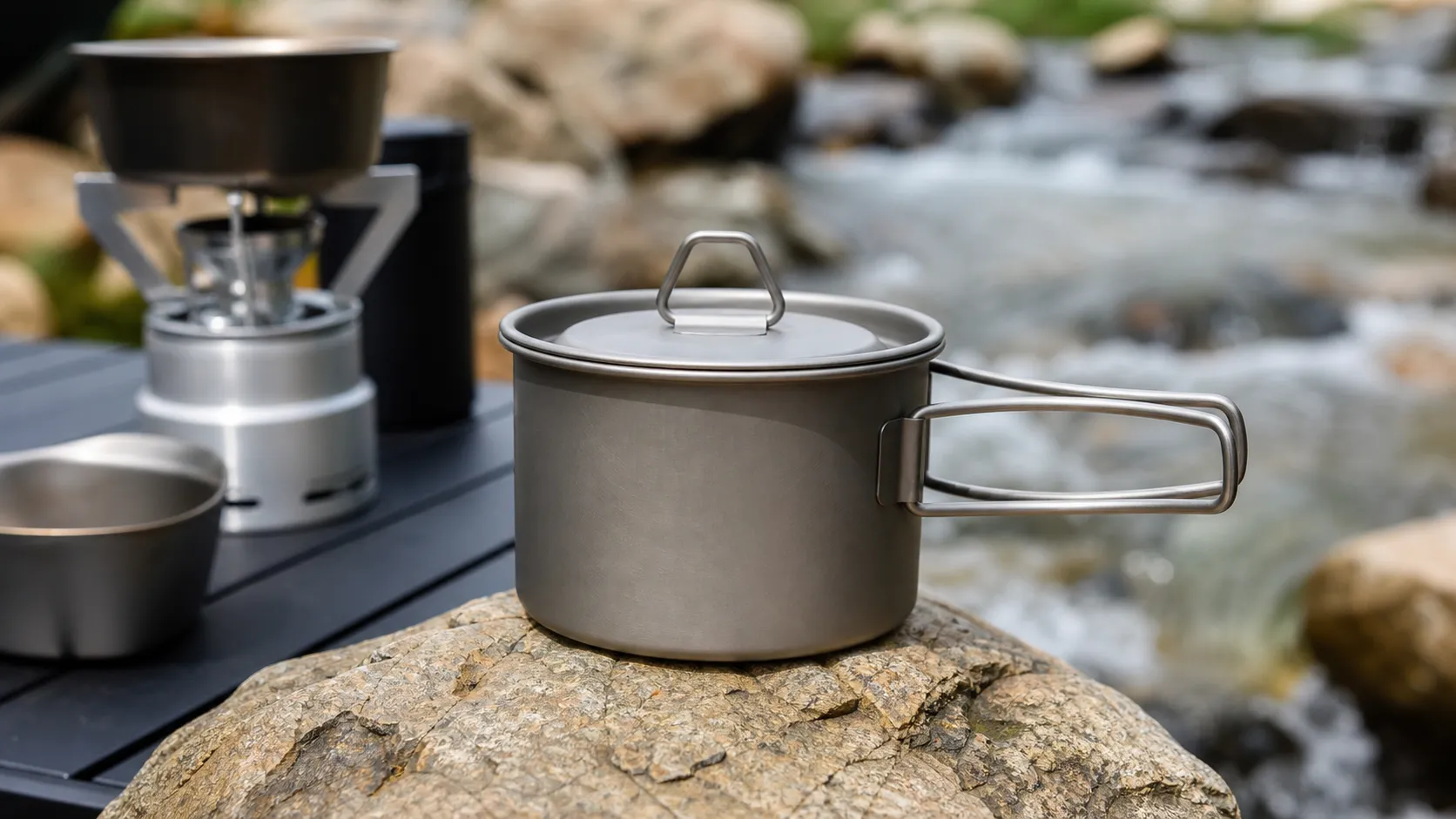 Custom Wholesale 1.6L Titanium Camping Pot
