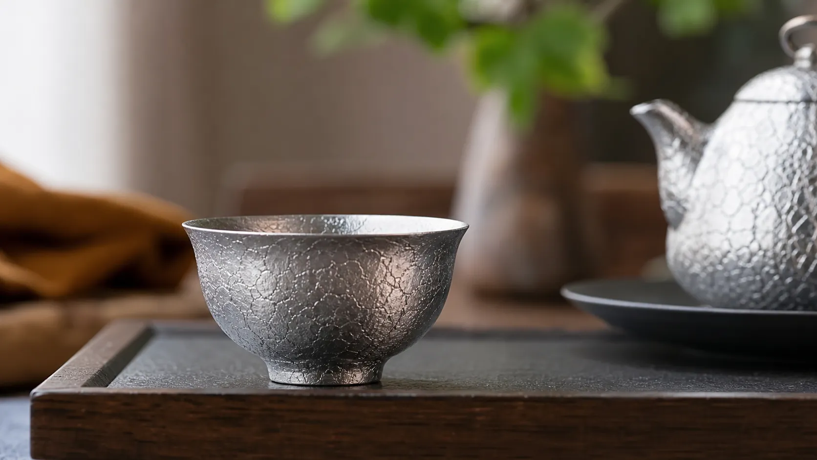 Ice Crystal Silver Titanium Gongfu Tea Cup