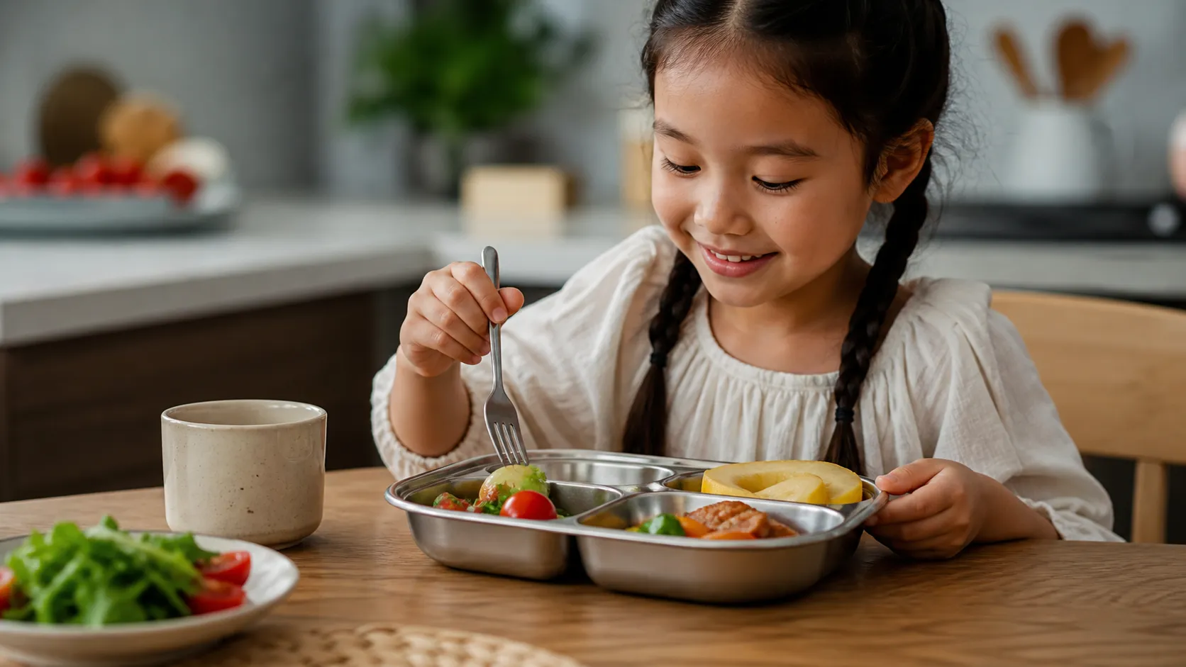 Pure Titanium Ice Crystal Kids Divided Plate