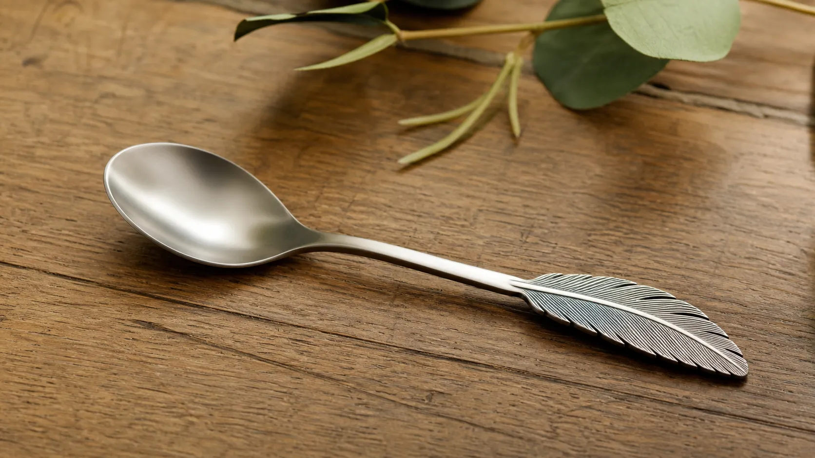 Pure Titanium Phoenix Feather Tea Spoon