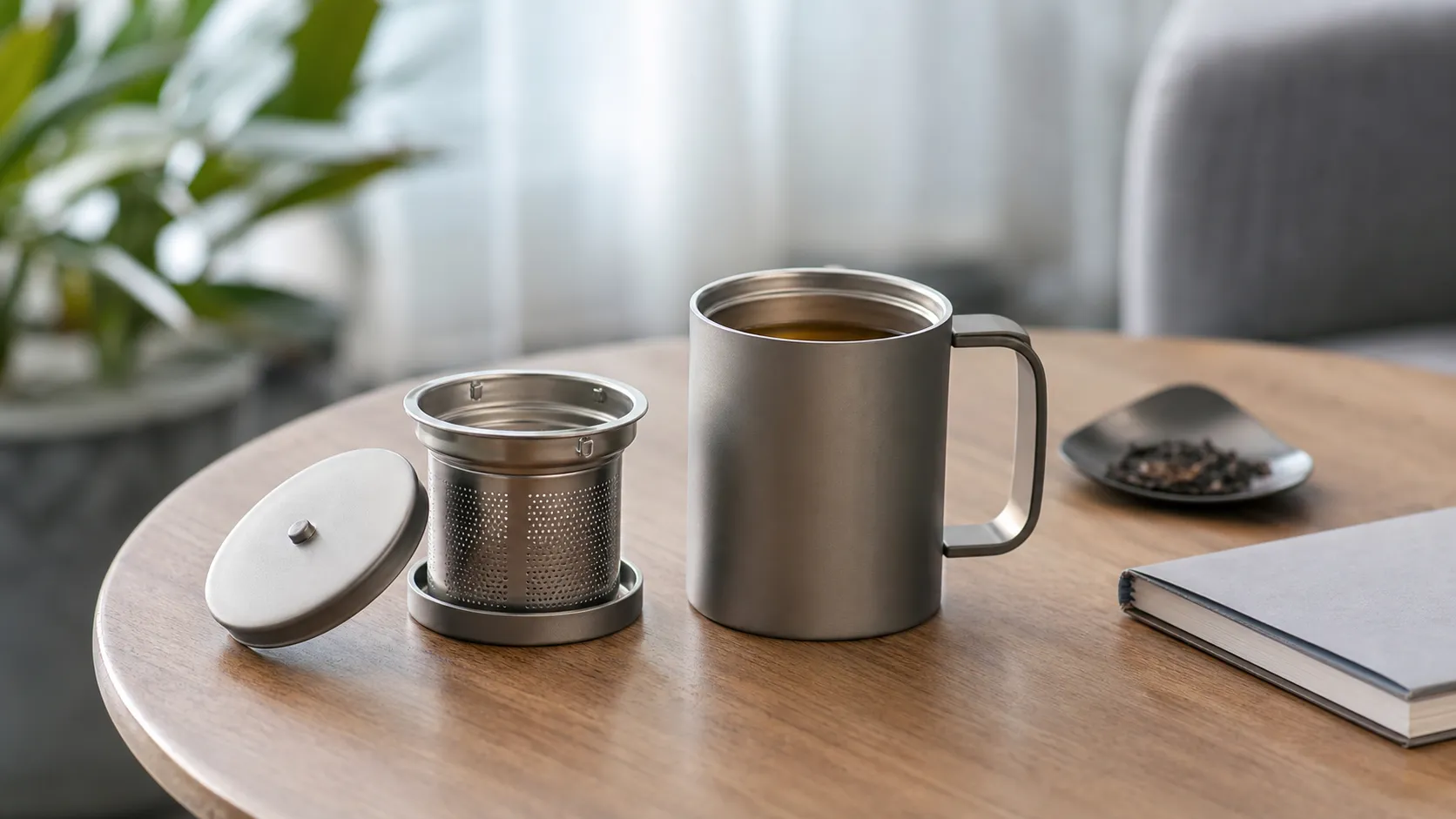 Pure Titanium Tea Infuser Mug Set 400ml–450ml