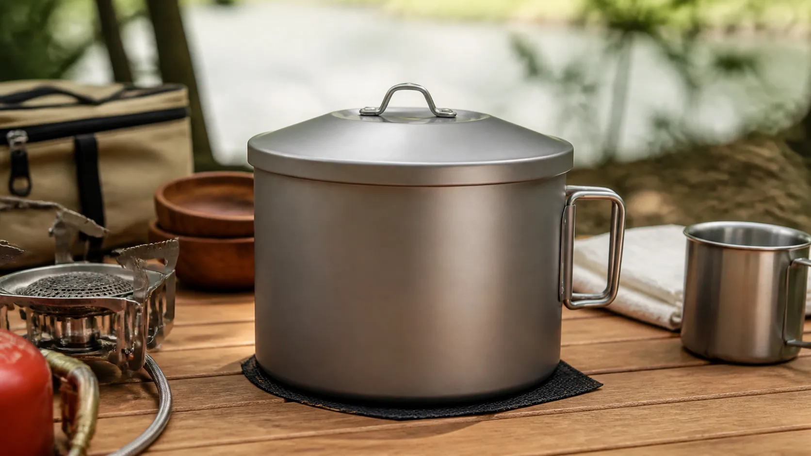 3.5L Pure Titanium Camping Pot with UFO Lid