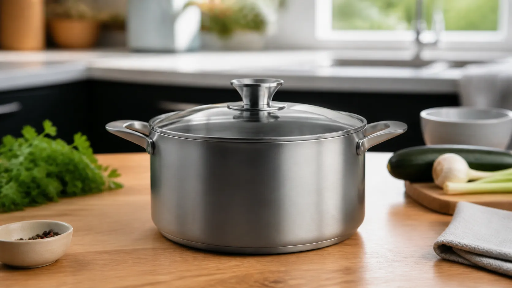 3.9L Pure Titanium Stew Pot with Glass Lid
