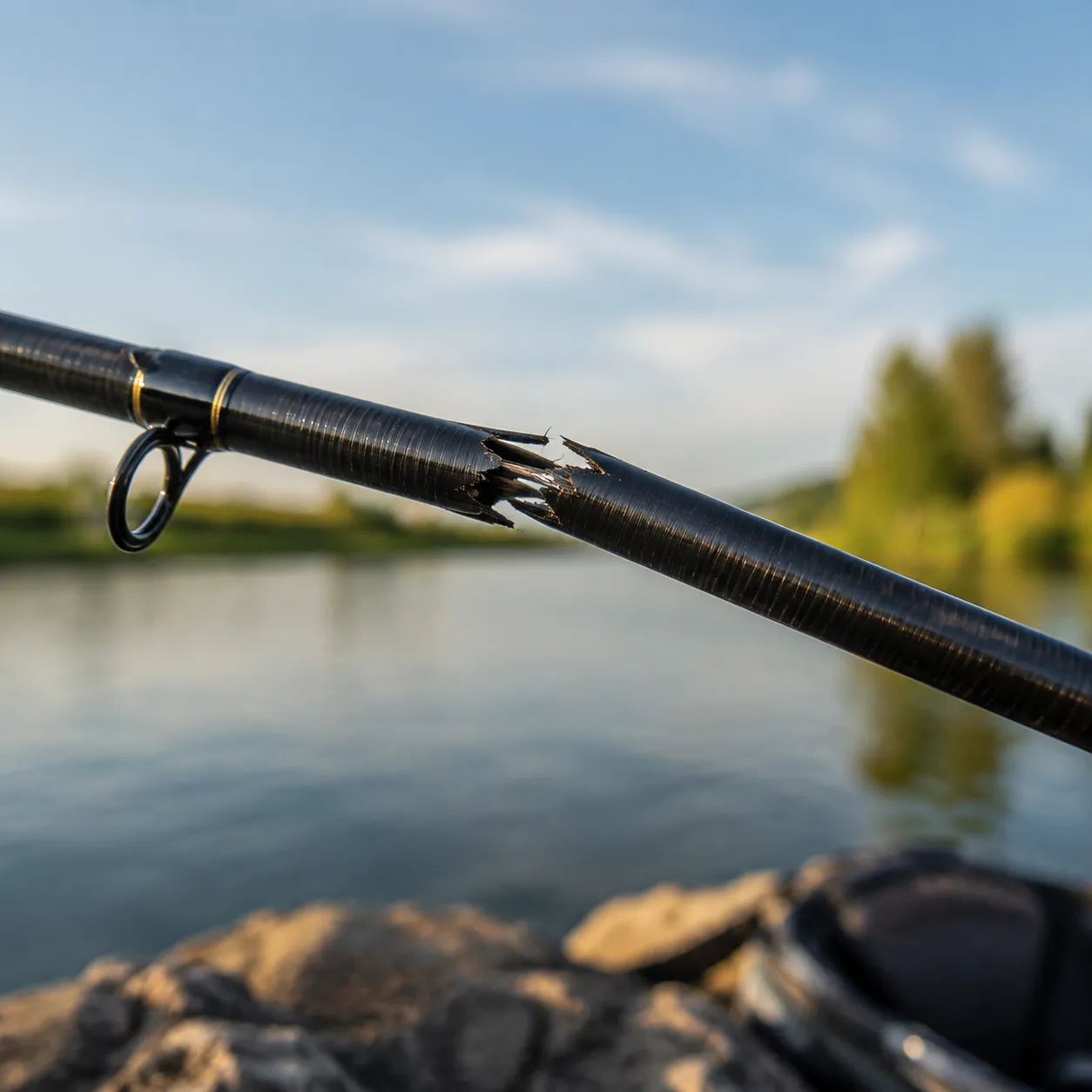 material impact on parts of a fishing pole
