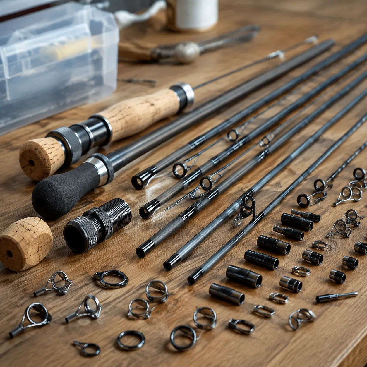 parts of a fishing pole construction materials