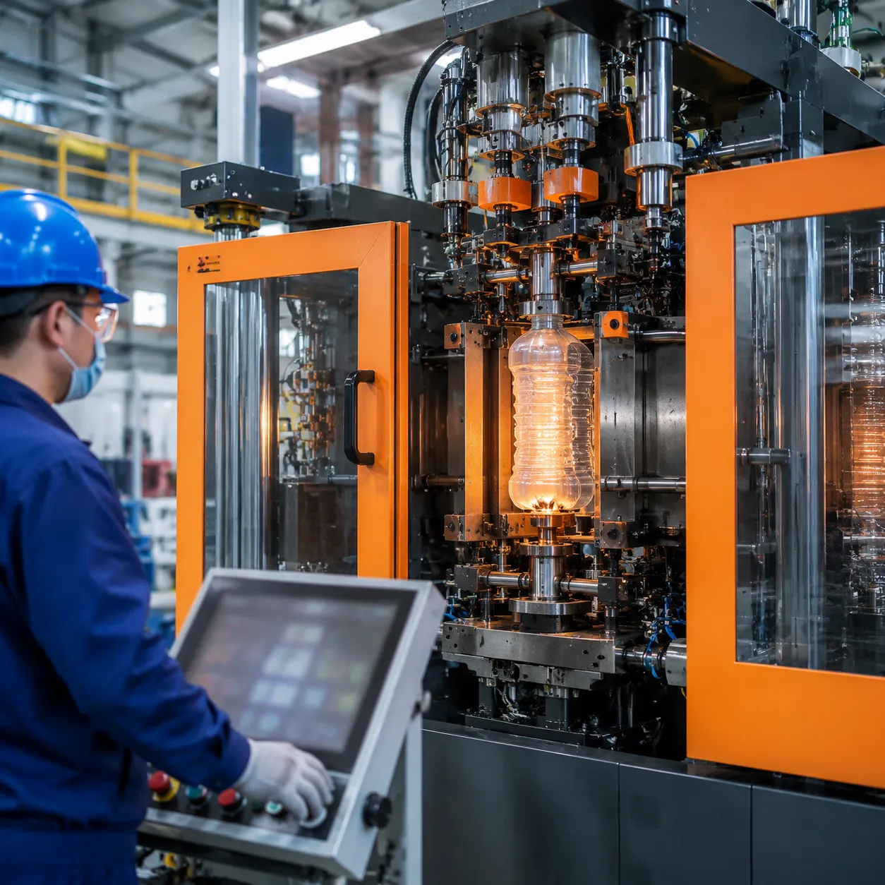 Industrial automatic hollow blow molding machine
