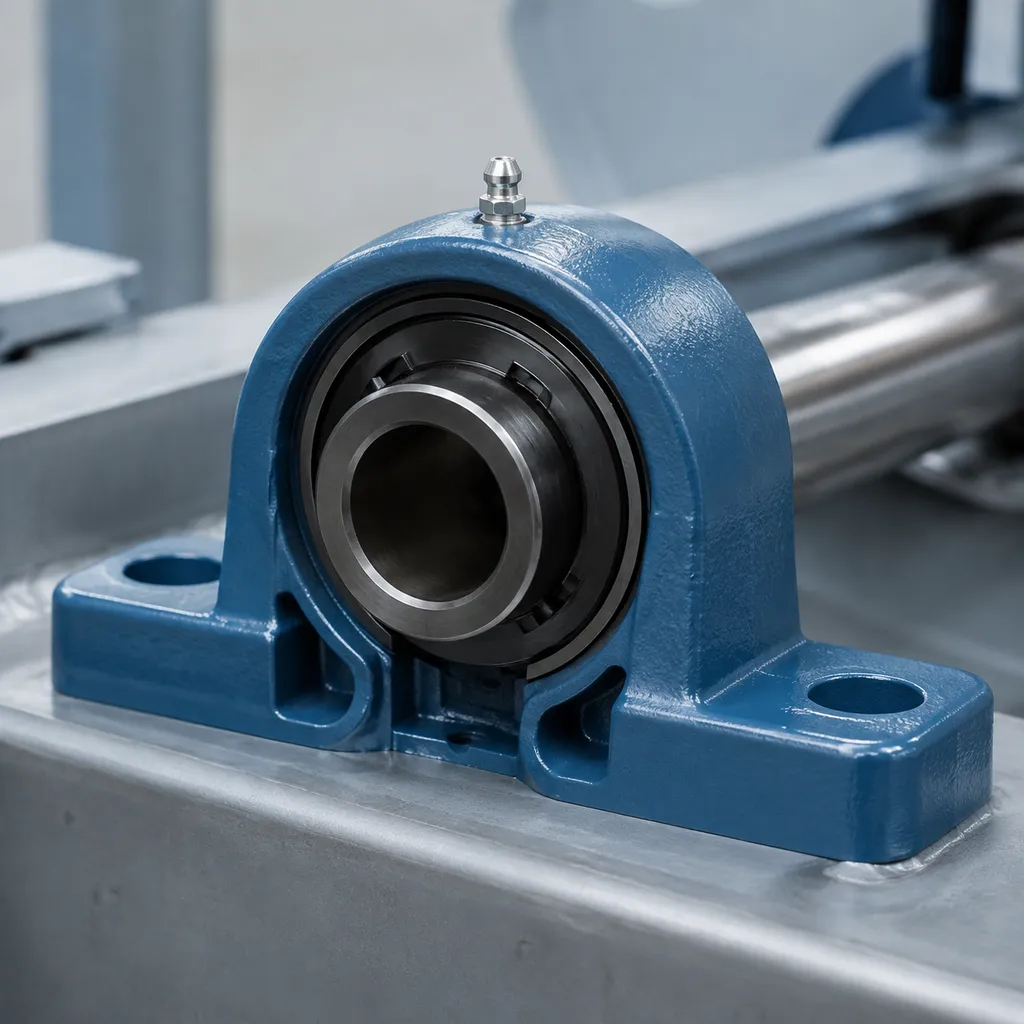 Washdown bearing housing drainage and seal lands
