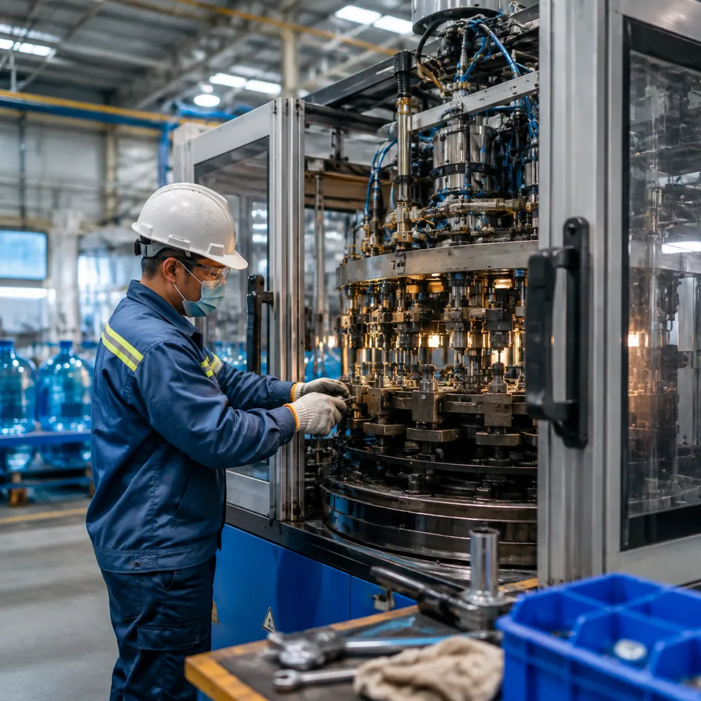 Automatic rotary blow molding machine maintenance