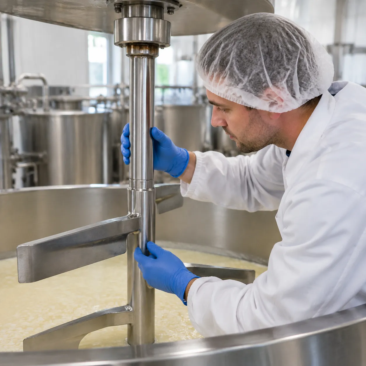 316L Agitator Shaft Inspection for Cheese Vats