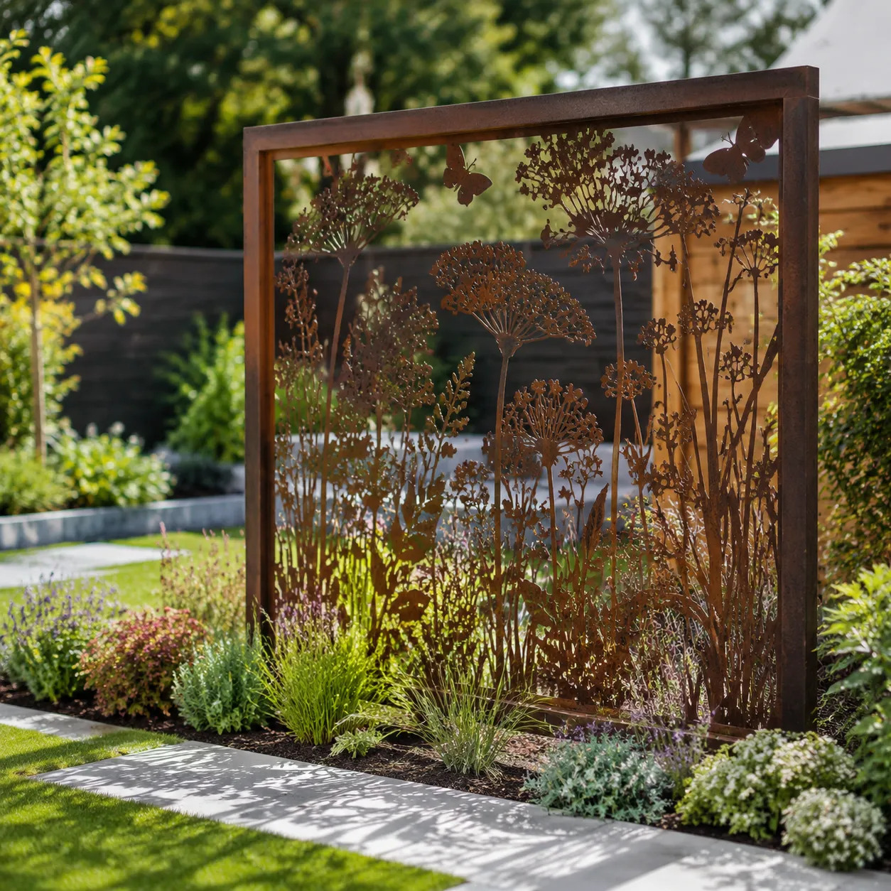 Custom metal garden artwork fabrication