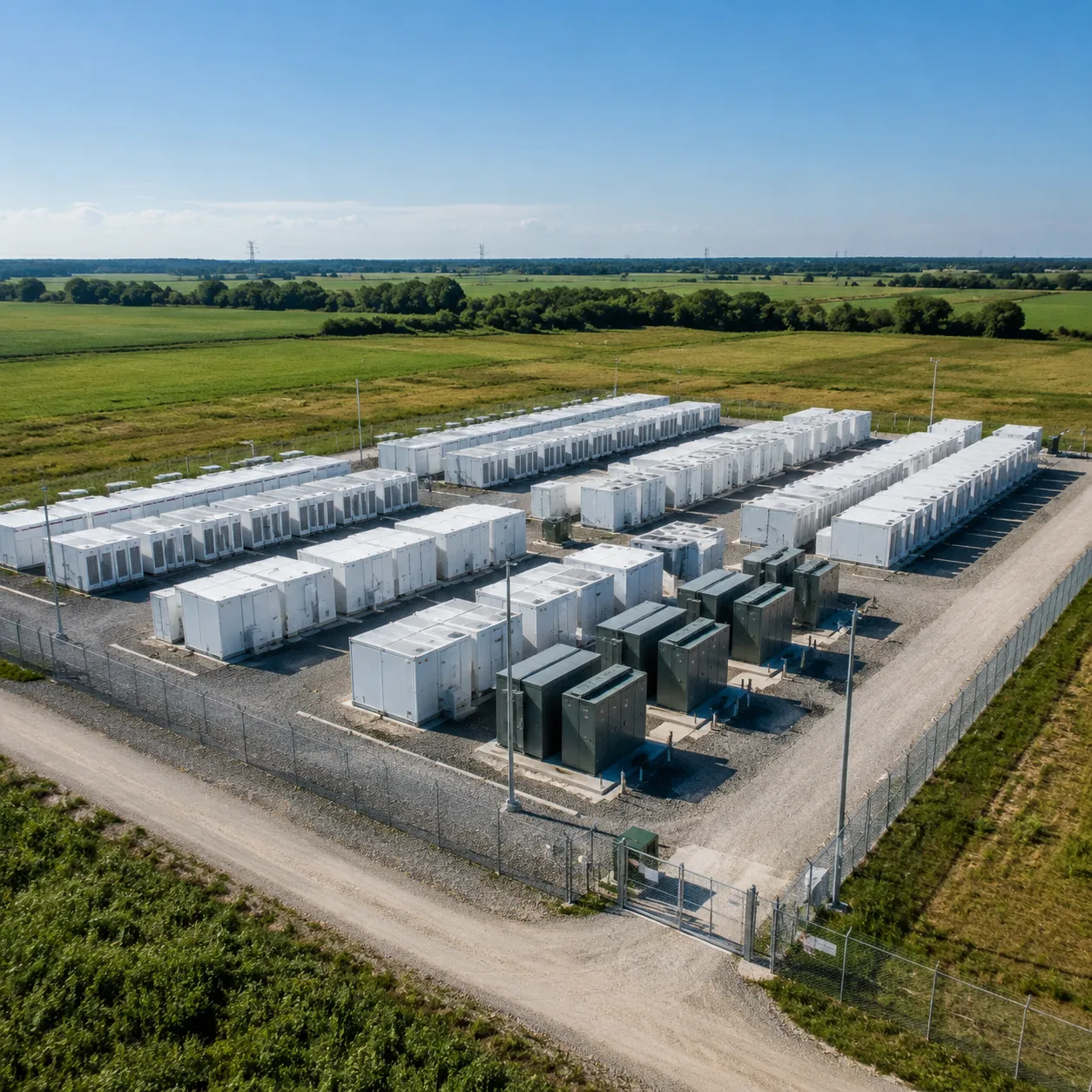 BESS site layout and land area per MW