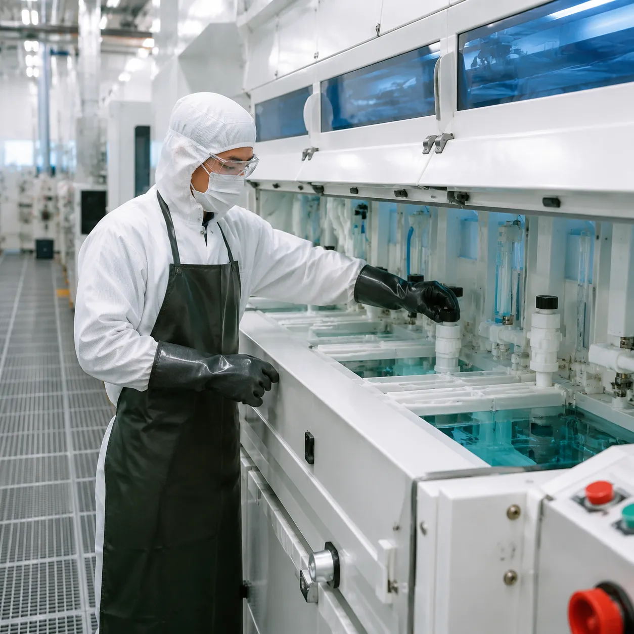 Semiconductor wet processing safety equipment