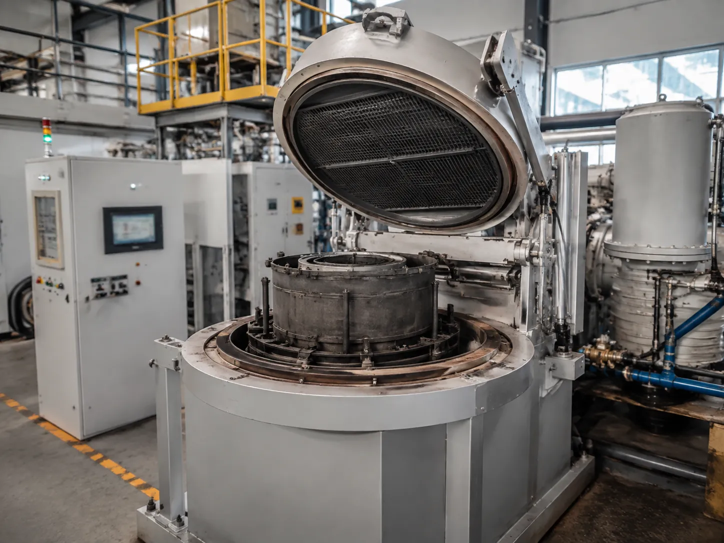 High temperature top loading vacuum furnace