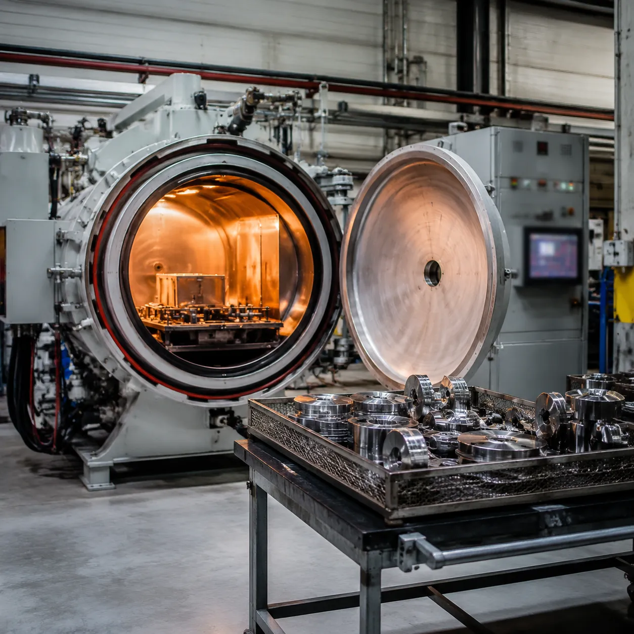 Single chamber vacuum furnace heat treatment