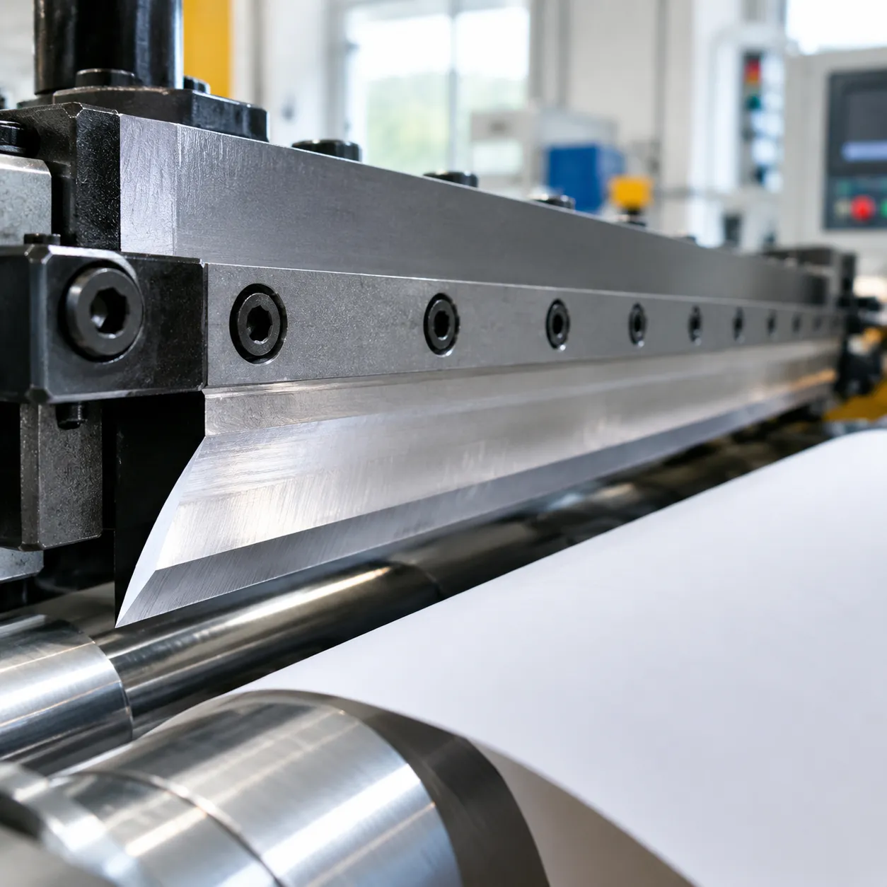 CNC paper shear slitting top knife bevel angle