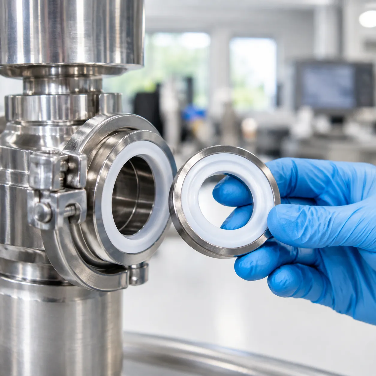 Hygienic counter-pressure filling valve seal