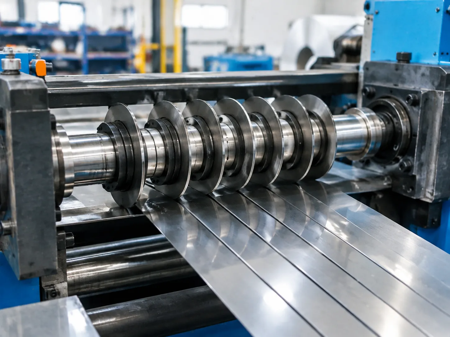 Rotary knife cutter metal slitting arbor setup