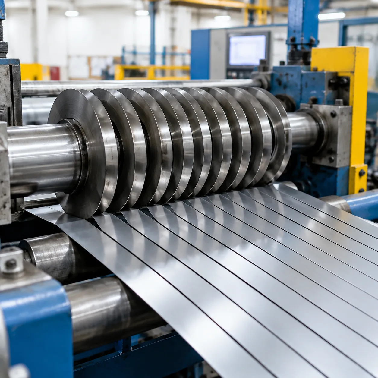 Rotary knife cutters metal slitting process